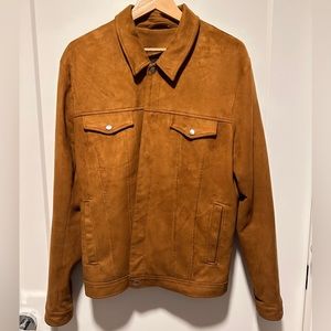 Topman Men’s Suede Jacket. Color - Tan. Size - Large.